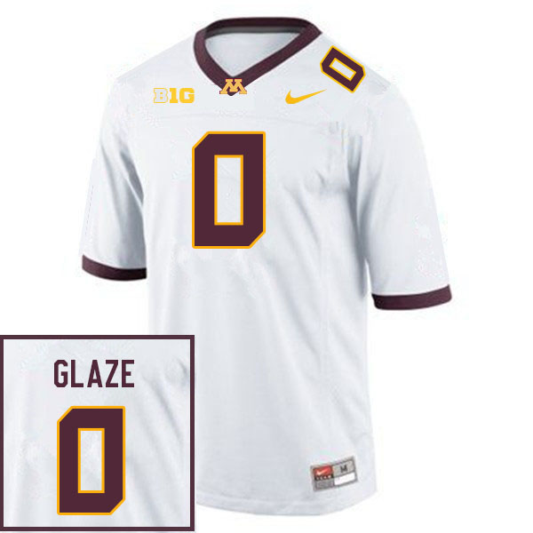 Men #0 Jalen Glaze Minnesota Golden Gophers College Football Jerseys Sale-White